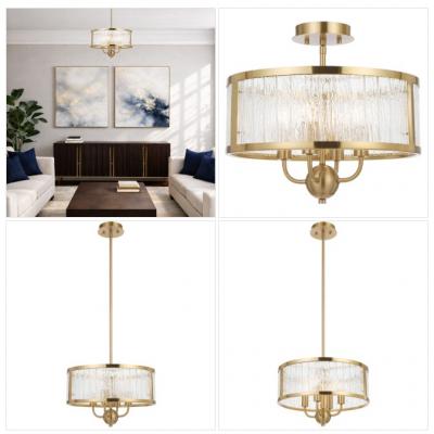 NOREL 4LT PENDANT. BLACK, ANTIQUE GOLD, NICKEL
